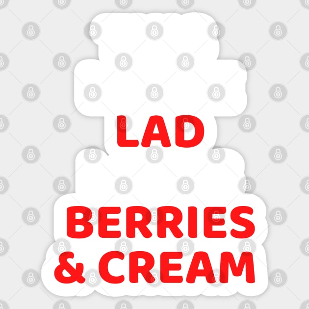 This Little Lad Loves Berries And Cream - Funny Sticker by Famgift